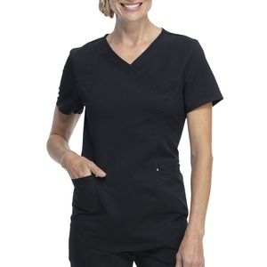 Scrubstar Mock Wrap Scrub Top Black M